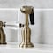 Kingston Brass Widespread Kitchen Faucet with Brass Sprayer, Antique Brass KB1793WLLBS - alternate 5